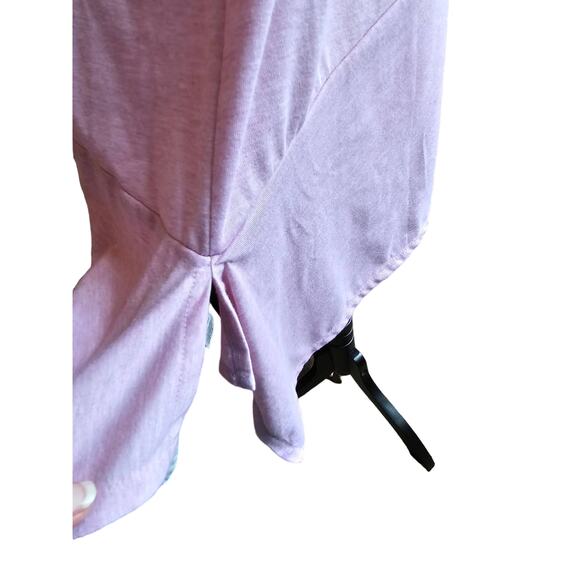 Women Sz 14/16 Pink Soft Lagenlook Asymmetrical Crew Neck Tee Shirt Lane Bryant - Picture 7 of 9